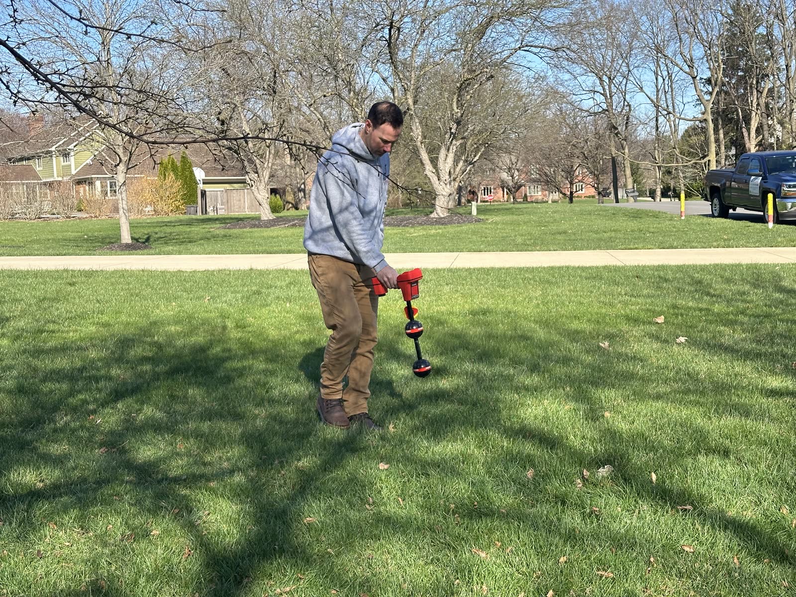 Using a locator wand to track the lateral line and city tap